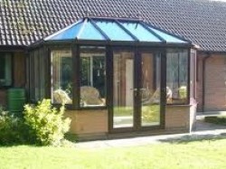 Rosewood PVC Conservatory with Double Doors